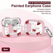 1pc Printed Lockable Pro 3 Protective Case, With Stand, Full Protection Shockproof Earphone Cover, With Keychain, Supports Wireless Charging - Multicolor - View 14