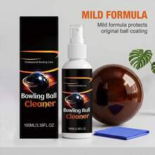 Bowling Ball Cleaner Kit Fast-Acting Portable With Towel 100ml Bowling Cleaning Spray With Towel For Daily Practice League - 1 - View 6
