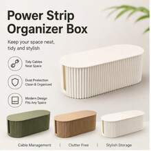 1Pc Modern Cable Management Box Plastic Wire Organizer Hider For Power Strip Charger Cord Desktop Cable Storage Holder Home Office Supplies 3 Colors Optional - A - View 4
