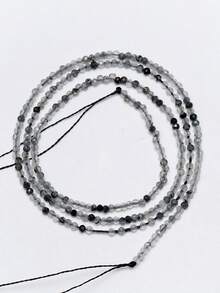 1 Strand Natural Black Rutilated Quartz Stone Faceted Round Loose Faceted Bead 2/3/4MM Pick Size For Jewelry Making Bracelet Accessories - Multicolor - View 11