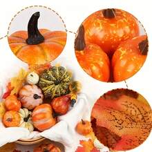 44pcs Realistic Pumpkin Halloween Decorations, Durable, Multiple Sizes Available, Spooky Autumn Harvest Home Decor, Halloween Decor - View 5