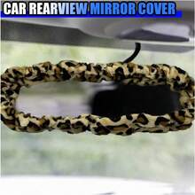 Funda de peluche suave para espejo retrovisor del coche, estampado de leopardo - ColorA - Ver 6