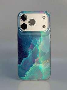 1pc Neon Nebula Starry Fluid Pattern Design Phone Case, Compatible With Phone 17 Pro Max, 16 Pro Max, 15 Pro Max, 14 Pro Max, Korean-Style High-End Fashion Fun Phone Case, Suitable For 11/12/13/14/15/16 Pro Max Plus, Elegant Design For Men And Women, Perfect Gift For Girlfriend On Christmas, Valentine's Day, Easter, Wedding Season And Birthday! - Multicolor - View 1