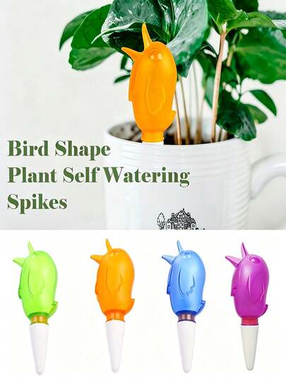 Bird-Shaped Automatic Plant Watering Device - Indoor/Outdoor Automatic Drip Irrigation System, 4 Colors Available (Yellow, Green, Blue, Purple), Easy-To-Install Root Moisture Enhancer, Garden Decor Automatic Watering Equipment