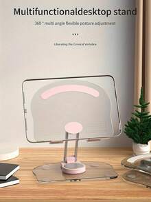 Acrylic Flat Phone Stand, Cute And Practical, 360° Rotatable, Foldable For Easy Carrying, Available In Black, Pink, Green And White. Choose Your Favorite Color For A Better Appearance - A - View 5