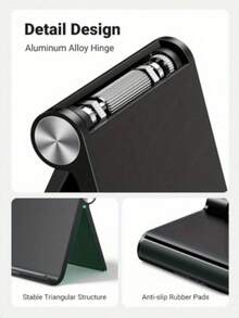 Dudukan Meja Lipat untuk Ponsel, Dudukan Tablet & Ponsel Portabel & Dapat Diatur dengan Alas Stabil, Hitam/Putih, Desain Minimalis, Dudukan Tablet Tahan Lama - View 10