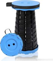 Taburete Plegable Telescópico VOLIXOD, Taburete Portátil y Retráctil para Adultos, Asientos Plegables Mejorados con Capacidad de Carga de 550 libras, Taburetes de Camping para Adultos - Azul - Ver 1