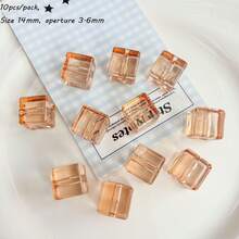14mm Transparent Color Square Square Square Straight Hole Bead DIY Bead Pen, Phone Rope, Phone Chain, Keychain And Other Accessories - Multicolor - View 26
