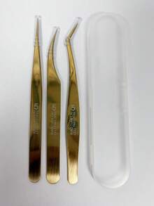 Gold Eyelash Extension Tweezers, High-Precision Eyelash Curler & Eyebrow Tweezers, Professional Eyelash Extension Supplies And Makeup Tools For Eyelash Salons - View 9