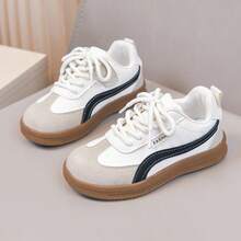 Unisex Kids Fashion Slip-On Hook & Loop Sneakers, Versatile Back-To-School Style, Suitable For All Seasons And Outdoor Activities - Beige - View 6