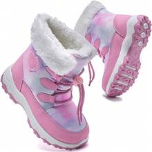 Girls' Winter Outdoor Warm Snow Boots - Pink - View 2