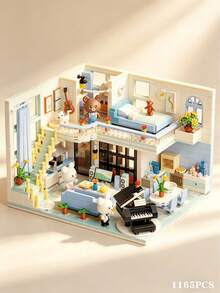 639 Pieces Mini Kitchen Miniature Model Building Set, Simulating Stove, Refrigerator, Cabinet Furniture Building Blocks, Mini Cooking Utensil Accessories, Adult Leisure Handicraft Hobby Puzzle, Exquisite Miniature Living Environment Set - Multicolor - View 7