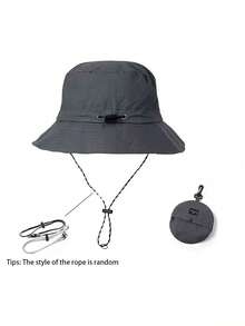 1pc Waterproof Outdoor Foldable Packable Thin Bucket Hat, Unisex Sun Protection Fishing Cap,Beach,Travel - A - View 9