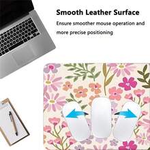 Cute Floral Pattern Leather Gaming Mouse Pad Large Desk Mat Non-Slip Leather Material, Perfect For Office And Home Use, Ideal Gift For Boyfriend/Girlfriend, 35.4X15.7 Inches Desk Mat And Mouse Pad Set Large Mouse Pads For Desk Back To School - View 4