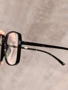 1 Pair Academy Style Fashion Casual Large Frame Slimming Black Square Frame Decorative Glasses - Black - View 2