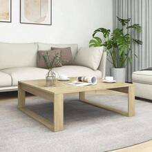 vidaXL Side Table Coffee Table Living Room Table Tea Table Sofa Table Wood Composite Light Oak Khaki 50x50x35cm - Light Oak Khaki - View 7