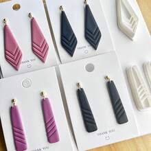 1pc/2pcs/3pcs Bohemian Style Rhombus Soft Clay Earring Mold, Handmade DIY Jewelry Making, Suitable For Chain Link Clay Earring Craft Supplies - White - View 4