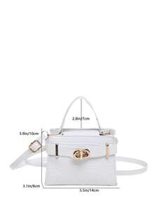 Tas Selempang Wanita Elegan dan Chic, Warna Solid Baru, Serbaguna, Tekstur Berkualitas Tinggi, Tas Bahu Minimalis Elegan yang Dipersonalisasi - Putih - View 5