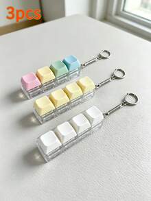 1pc Linear 4-Key Keyboard Switch Tester Keychain, Macaron Light Color Stress Relief Keychain, Portable Stress Relief Keycap Pendant, Anxiety Relief Goodies, Cute Backpack Charm Party Gift - Multicolor - View 17