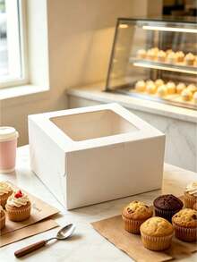 5 Pieces Or 10 Pieces Square Bread Boxes With Windows, Suitable For , Pastries, Chocolates, Cookies, Parties, Birthday Parties, Weddings, And Christmas. - View 9