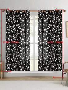 1pc/2pcs Premium Boho Style Embroidered Sheer Curtains For Living Room & Bedroom, Minimalist Line Art Voile Drapes, Fade Resistant Soft Light Blocking Breathable Home Decor, Easy To Install And Maintain - Black - View 32
