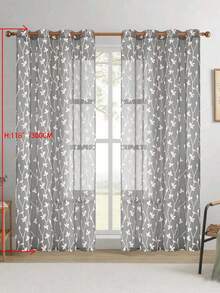 1pc/2pcs Premium Boho Style Embroidered Sheer Curtains For Living Room & Bedroom, Minimalist Line Art Voile Drapes, Fade Resistant Soft Light Blocking Breathable Home Decor, Easy To Install And Maintain - Grey - View 57