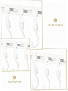 Kitchen Rail Hook Rack With Hooks, No Drilling Required, Hanging Pot Rack For Kitchen, Bathroom And Office, Sliding Multi-Functional Wall-Mounted Storage - View 6