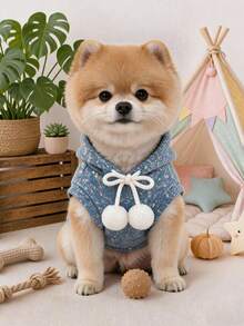 1pc Pet Clothes Outdoor Indoor Apparel Small Dog Puppy European American Style Japanese Korean Style Casual Fashion Cute Comfortable Yellow Star Sweatshirt - Multicolor - View 2