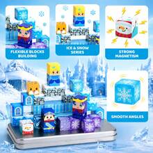 40Pcs Princess Knight Ice Castle Magnetic Building Blocks Set With Storage Box, Magnetic Game, Educational Toy For Girls Ages 3 And Up-STEM And Sensory Gift, Birthday Gift, Back-To-School Gift, Christmas Decoration Gift - Multicolor - View 4