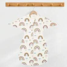 Infant Swaddle Sleeping Bag, Newborn Long Sleeve Anti-Kick Swaddle, Double Zipper Baby Printed Sleep Sack, All-Season Infant Home Swaddle, Fresh Rainbow Swan Cloud Star Multiple Patterns, Suitable For Full Month Gift, Baby Shower Gift, Baptism Gift, Christmas Newborn Gift, Soft Fabric Convenient For Nighttime Diaper Changes - Multicolor - View 13
