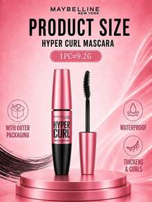 Maybelline Maskara Tahan Air Meibole #Hitam 9.2ml, Aplikasi Satu Sapuan untuk Bulu Mata Bervolume dan Lentik, Anti Luntur, Perlindungan 4-in-1 (Tahan Air/Tahan Keringat/Tahan Air Mata), Cocok untuk Pemula - Hitam - View 5