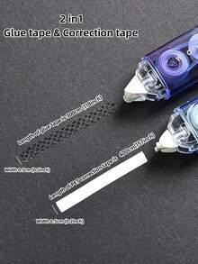 1pc Dual-Head Correction Tape, Double-Sided Replaceable Refill White Correction Tape, Transparent Candy Color Correction Roller, Student Back To School Stationery - A - View 7