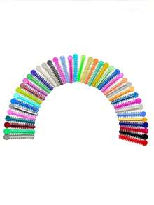 40pcs/Pack Key-Shaped Cable Ties - Colorful Transparent Material, Durable And Easy-To-Use Tool Accessories, Perfect For Tool Use, Dental, Teeth - Multicolor - View 3