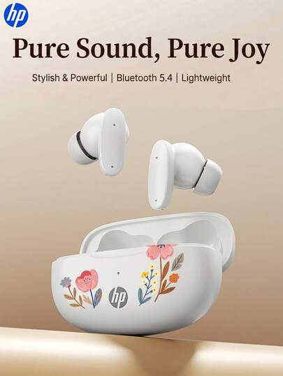 HP Bluetooth 5.3 Wireless Earbuds With Microphone, 30 Hours Playback Time, Auto Pairing, USB-C Fast Charging, Compatible With IPhone And Android, Suitable For Fitness, Gaming, Music, Christmas Holiday Gift