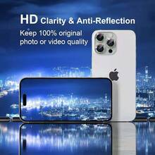 Arvin For IPhone 18 Pro Max/18 Pro/18/17 Pro Max/17 Pro/16 Pro Max/16 Pro/15 Pro Max/15 Pro/17Air/16Plus/15Plus Camera Lens Protector, Metal Frame Glass Cover Not Easy To Break, Strong Adsorption, Case-Friendly, Metal 9H Sapphire Glass Rear Camera Screen Cover - Multicolor - View 6