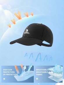 CAMEL CROWN Outdoor Baseball Cap, Lightweight Comfortable Casual Wide Brim Sun Hat, Sports Baseball Cap - Black - View 2