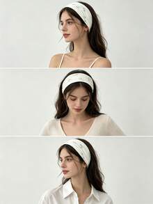 4pcs/1pc Floral Print Wide Stretch Headband For Women, Soft Elastic Turban Hair Band, Non‑Slip Boho Fall Hair Accessories For Daily Wear - Multicolor - View 3