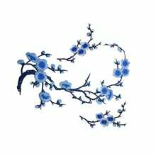 3pcs/Set Pink And Blue Plum Blossom Embroidered Fabric Patch Decorative Accessories, Handmade DIY Adhesive Patches, Includes 1 Large And 2 Small - A - View 9