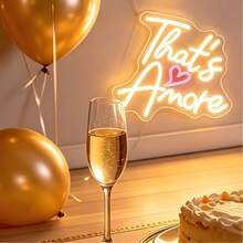 Đèn LED Neon chữ That's Amore hình trái tim, đèn trang trí tường tiệc cưới, biển hiệu phát sáng tạo không khí đám cưới dùng nguồn USB - Kiểu 1 - Xem 4