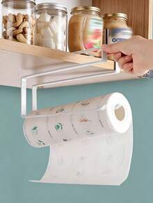 Metal Kitchen Paper Towel Holder, Multi-Functional Wall-Mounted Storage Rack, No Drilling Required, Suitable For Plastic Wrap, Kitchen Paper Towels, Tea Towels And Aluminum Foil Dispenser, Easy Installation, Ideal Gift For Kitchen Paper Towel Storage - Multicolor - View 5