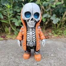 1pc Halloween Skeleton Sweatshirt Resin Figurine, Holiday Party, Office Desk Decor, Yard Decoration Holiday Gift - Multicolor - View 6
