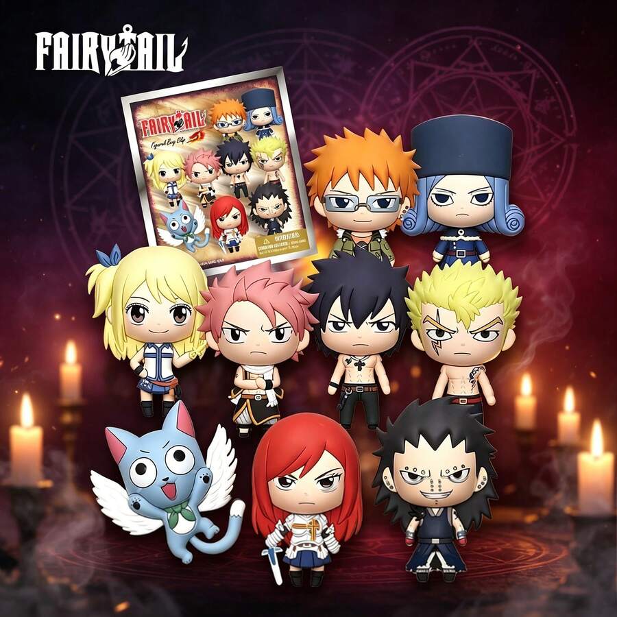Crunchyroll 1PC Fairy Tail Officially Licensed Blind Box 3D Figurine Bag Clip Charms Natsu Gray Lucy Erza Anime Figure Keychain Anime Collector Kering Backpack Decor Birthday Gift - Multicolor - View 1