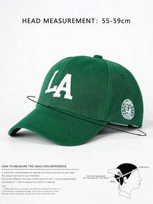 1pc Unisex Letter Embroidered Baseball Cap, Adjustable Outdoor Sun Protection Casual Hat, Suitable For Spring And Autumn Travel, Beach Vacation - Dark Green - View 3