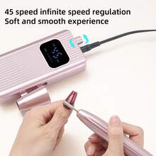 Rechargeable Nail Drill With LCD Display, Portable Electric Nail File Set With Drill Bits And Sanding Bands, Suitable For Gel/Acrylic Nails, Manicure And Pedicure - Multicolor - View 8