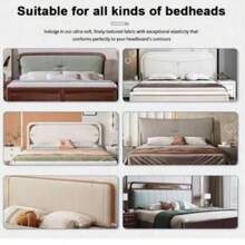 Headboard Cover, Extra Large Headboard Cover, Velvet Full Stretch Headboard Protector, Suitable For Extra Large/Double Bed, White Headboard Cover - Black - View 5