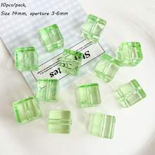 14mm Transparent Color Square Square Square Straight Hole Bead DIY Bead Pen, Phone Rope, Phone Chain, Keychain And Other Accessories - Multicolor - View 18