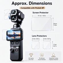 4+4pcs Screen Protector + Dual Camera Lens Protector, Tempered Glass Film Set For Pocket4 Pro Handheld Camera, Anti-Glare, Anti-Fingerprint, Precise Cut, Easy Application - View 6