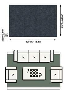 1PC Dark Gray Background Repeating Arc Geometric Grid Area Rug, Modern Minimalist Faux Cashmere Rectangular Distressed Washed Texture Machine Washable Mat, Suitable For Living Room Bedroom Study Home Decor - Multicolor - View 13