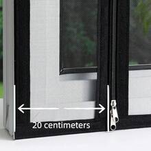 Black Mesh Screen With Black Edge Left-Side Zipper, Fine Mesh Strong Mosquito & Insect Protection, Zipper Opening For Ventilation, Home Use - Black Mesh With Black Trim, Left-opening Zipper. - View 4