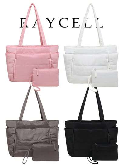 Women's Lightweight Fluffy Tote Bag, Suitable For Travel, Work, Beach, Gym, Shopping, School And Office Use